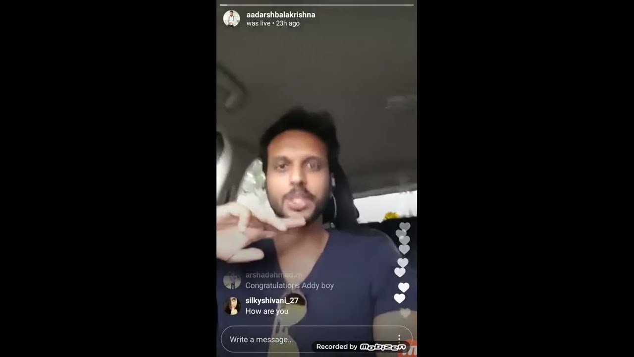 Big Boss Artist Adarsh Instagram 1st LIVE video