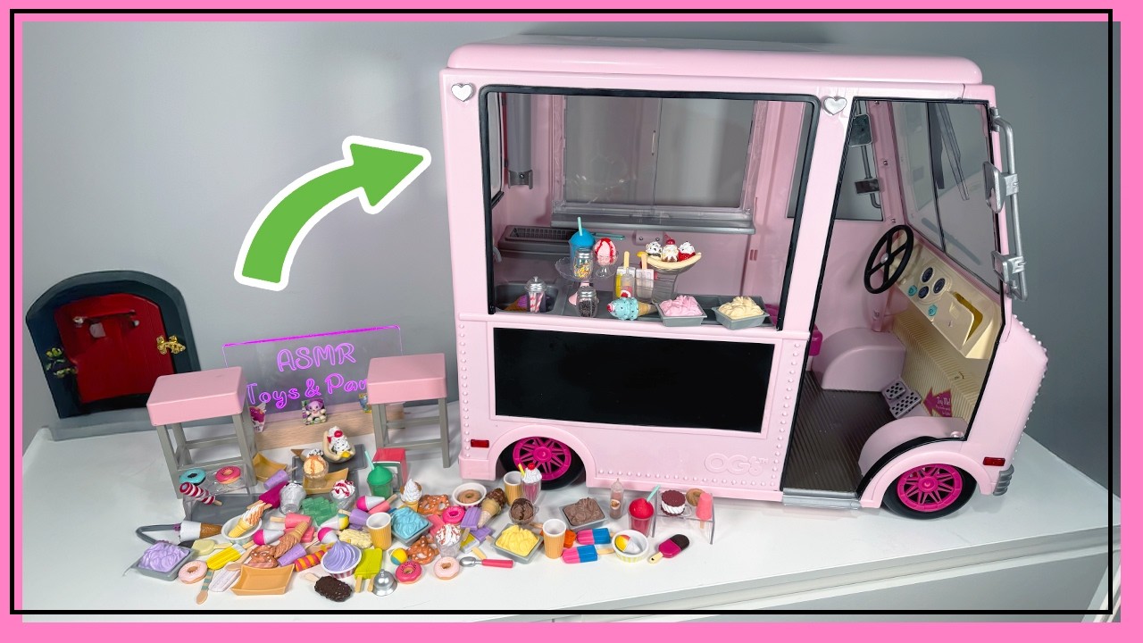 Organizing My Pink Miniature Ice Cream Truck 🍦 | Our Generation Sweet Stop 🍧 | ASMR No Talking