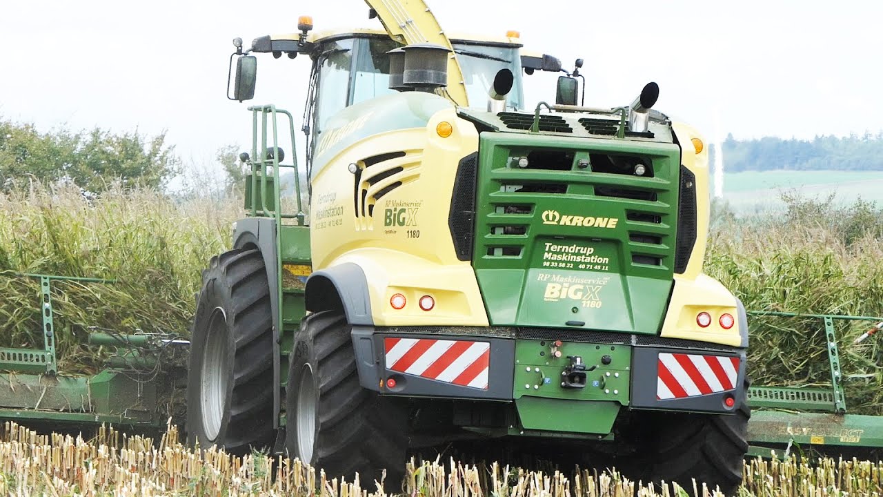 Krone Big X 1180 w/ 14-row header in the field chopping corn | World's Biggest Forage Harvester