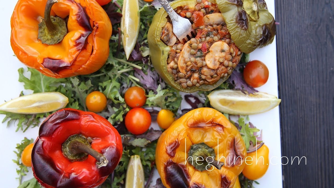 Lentil Stuffed Peppers Recipe - Heghineh Cooking Show