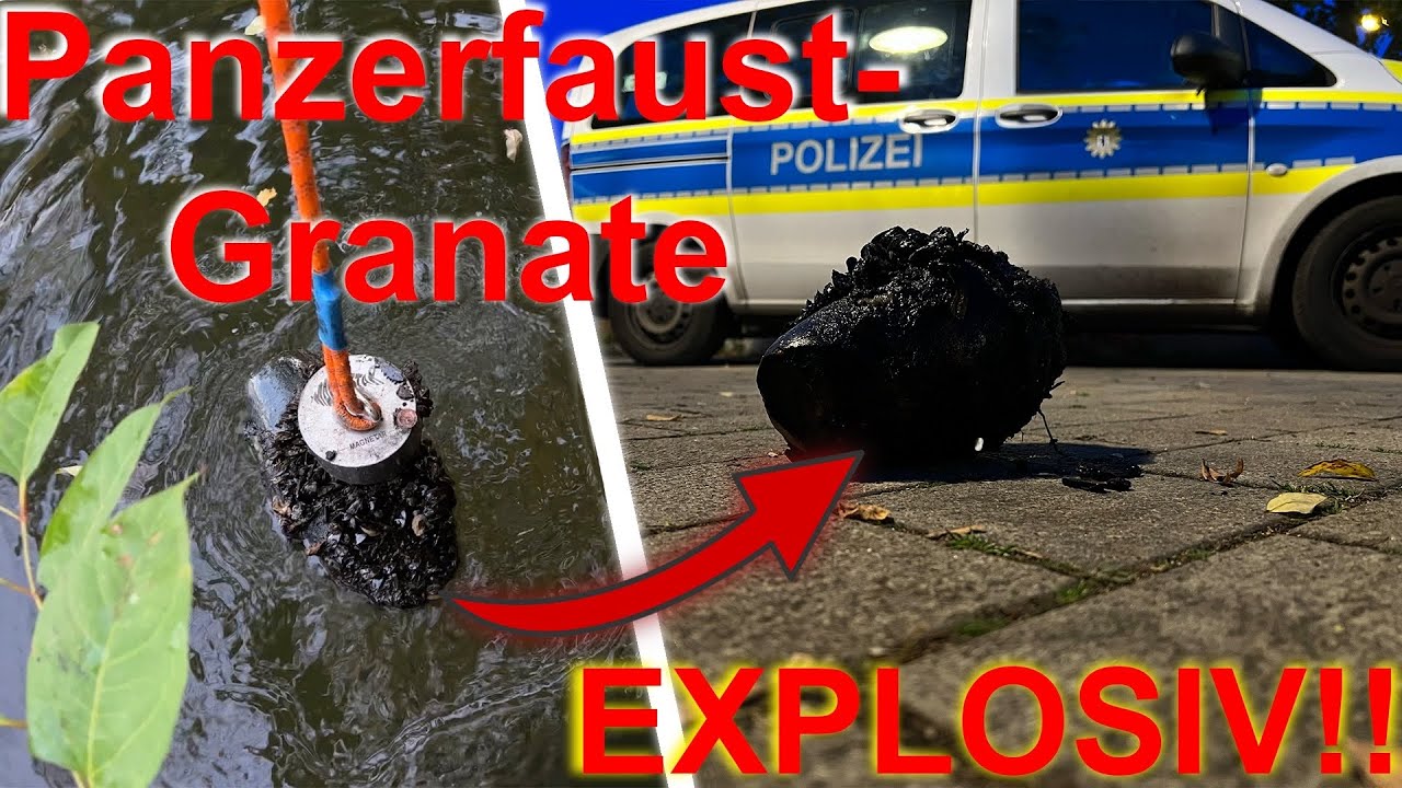 PANZERFAUST-Granate gefunden -- POLIZEIEINSATZ beim Magnetfischen / Gebr&uuml;der Lange