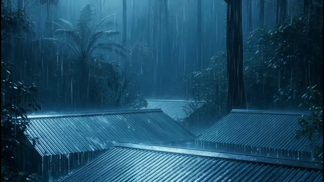 Soothing Heavy Rainfall for Sleeping – Thunder Ambience for Deep Relaxation and Rest