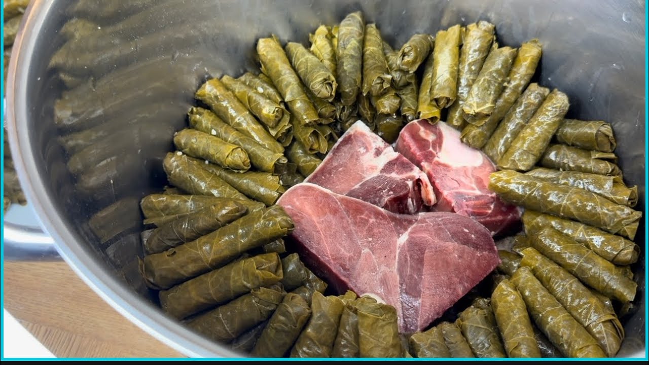 يبرق /اطيب فطور رمضاني ورق العنب باللحمة مع اطيب صينية كنافة بالقشطة تحلاية 