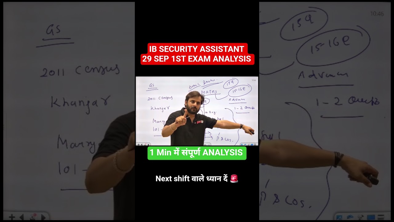 IB SECURITY ASSISTANT EXAM ANALYSIS 2025 29 SEP 1ST SHIFT #ibsecurityassistant2025