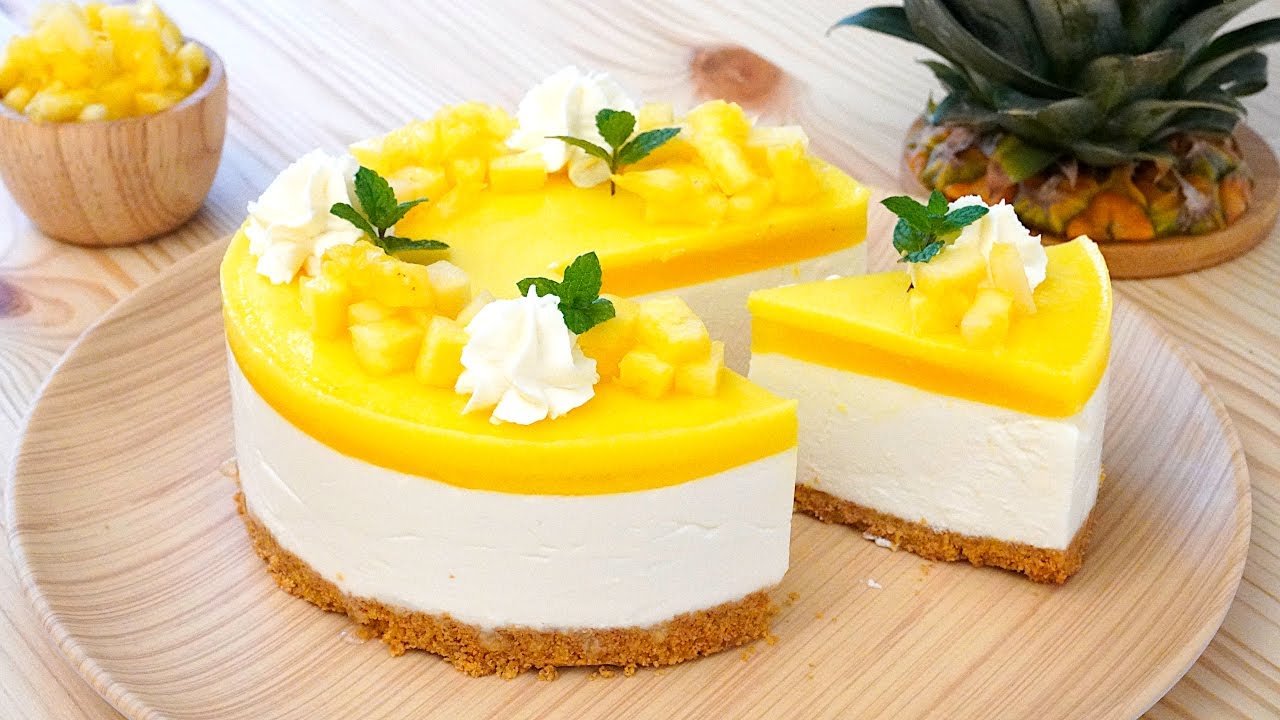 ЧИЗКЕЙК С АНАНАСОМ И КОКОСОМ – РЕЦЕПТ БЕЗ ДУХОВКИ | cakeshare