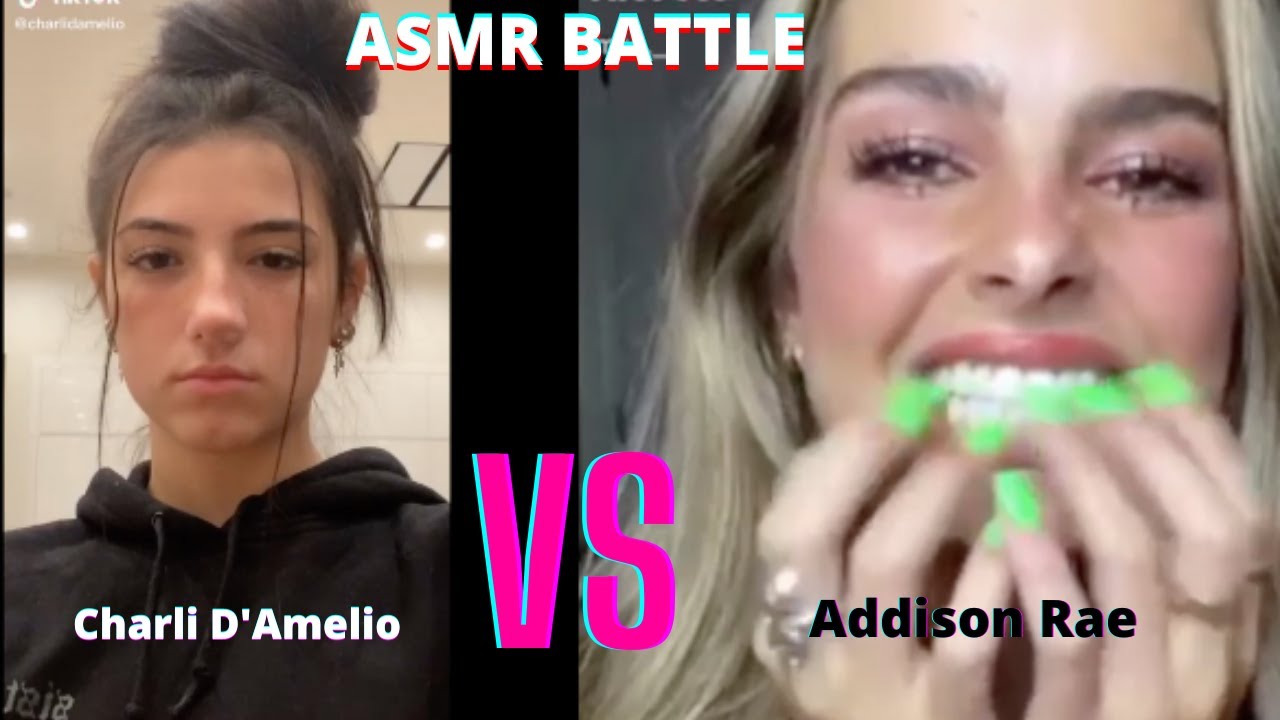 ASMR Battle-Addison Rae VS Charlie D'Amelio (Tapping, Eating)