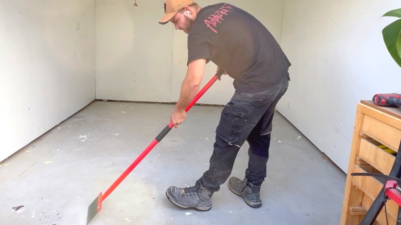 Epoxy floor prep small WORKSHOP remodel part 3