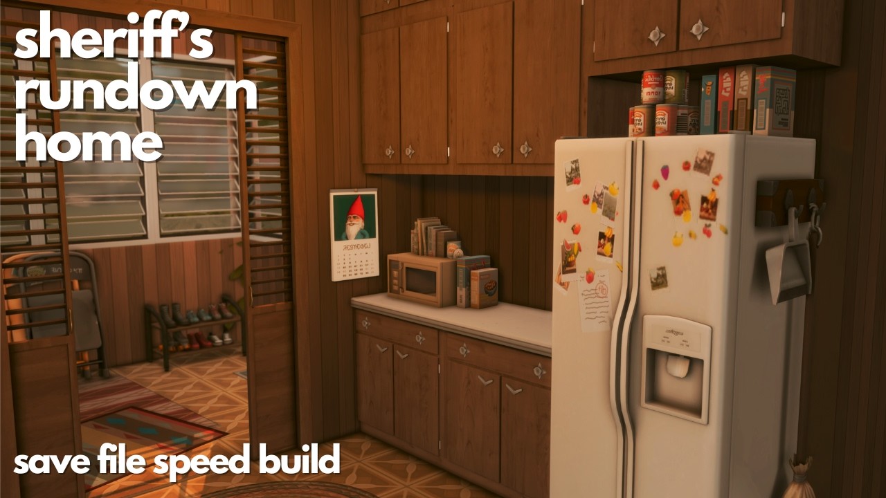 Rundown Home For The Town Sheriff || Sims 4 Speed Build || Save File