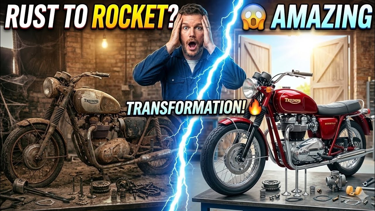 “Rusty Motorcycle Restoration – From Scrap to Brand New!”