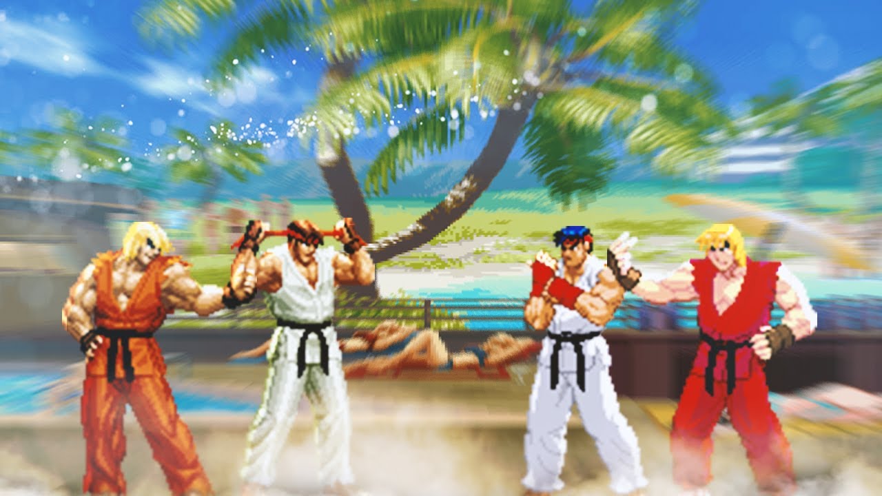 Anime MUGEN SNK vs Capcom Street Fighter 2vs2 . Ryu & Ken vs Ryu & Ken