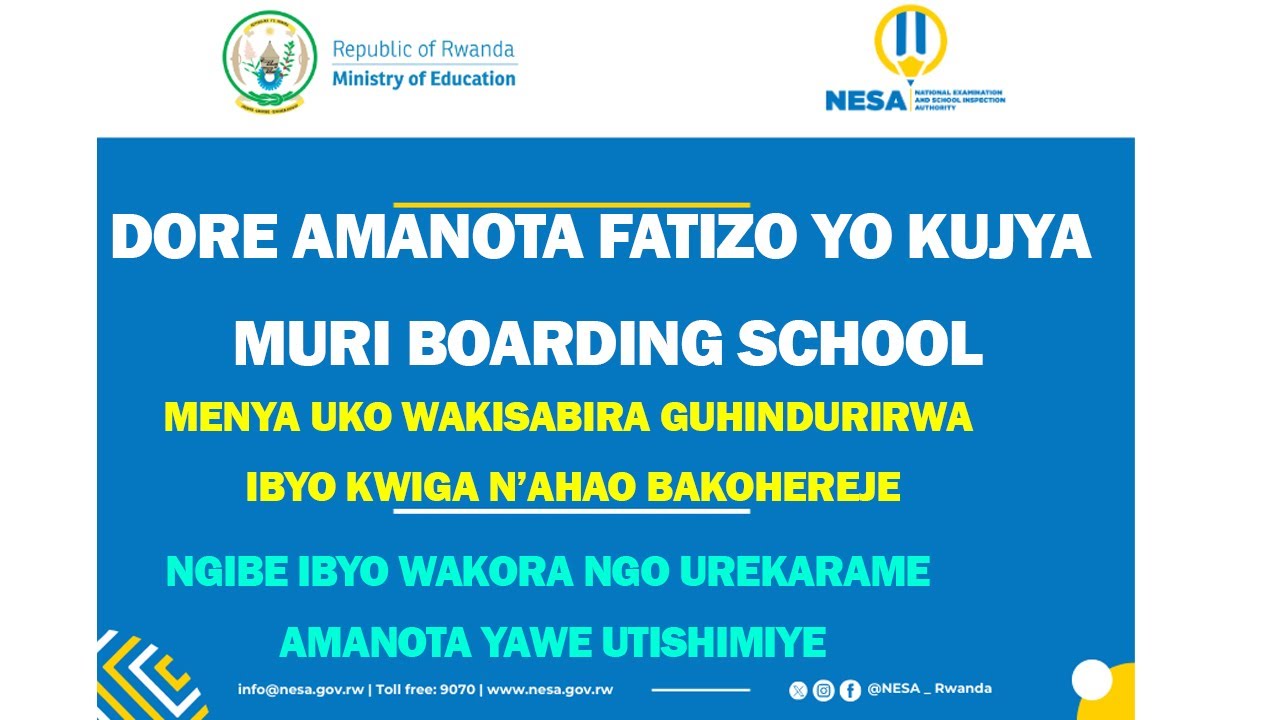 DORE AMANOTA FATIZO YO KUJYA MURI BOARDING SCHOOL