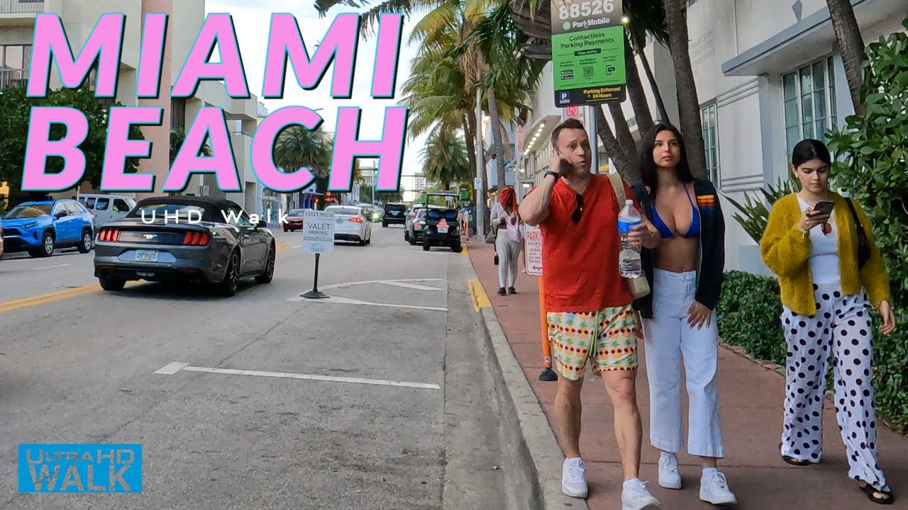 Miami Beach Walk 4k 🇺🇸 Walking tour of Collins Avenue in Miami Beach, Florida USA