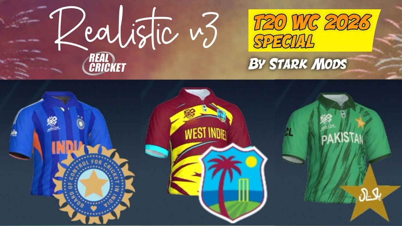 Real Cricket - Realistic v3 Update By Stark Mods ✨ | T20 WC 2026 Special Jerseys 🥵