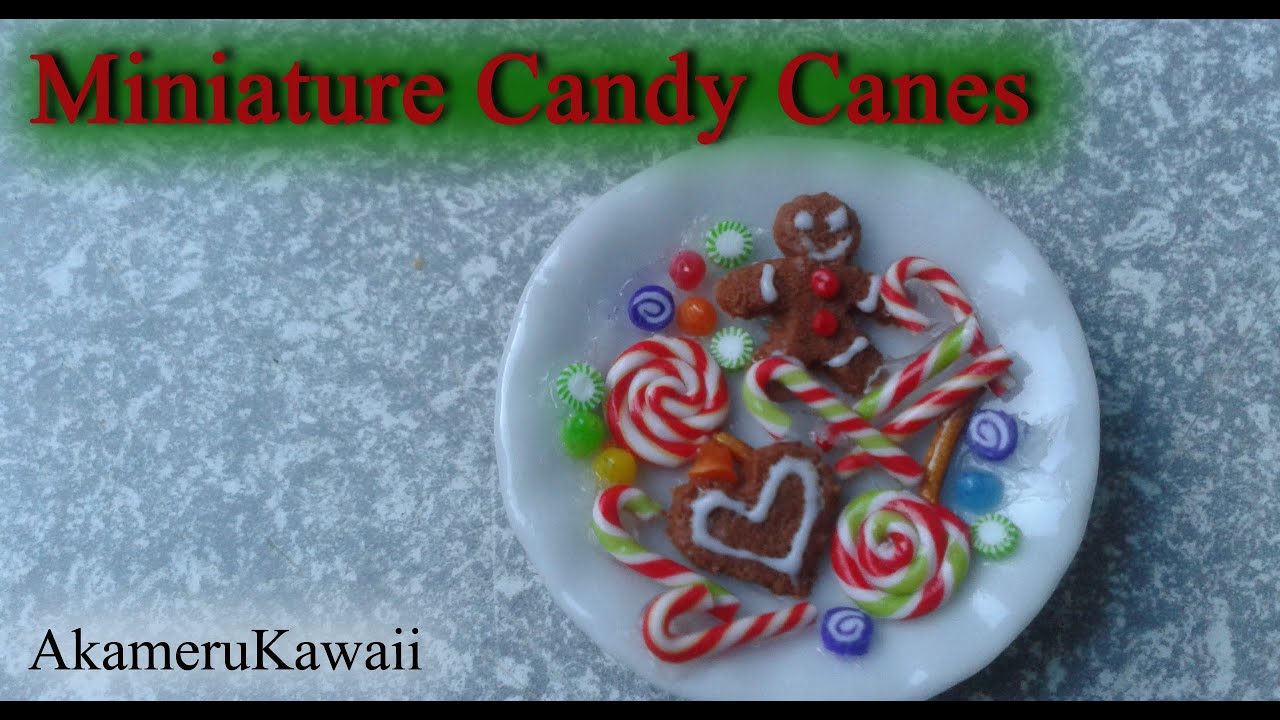 Miniature Candy cane, Christmas sweets and gumdrops - 1:12 scale polymer clay doll food