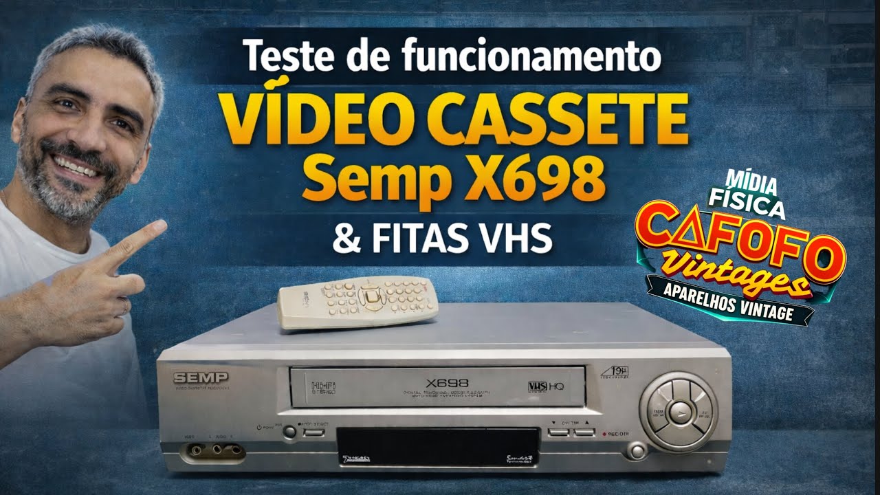 TESTE DE FUNCIONAMENTO VIDEOCASSETE SEMP X698 - FUNCIONANDO 100% 