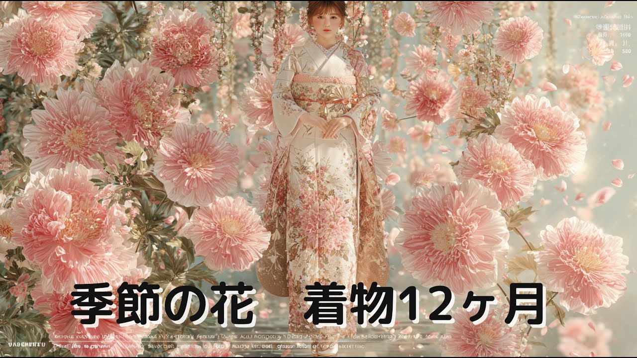 【AI ASMR】一年を彩る着物コレクション｜12か月の花柄音・癒し 和服 日本