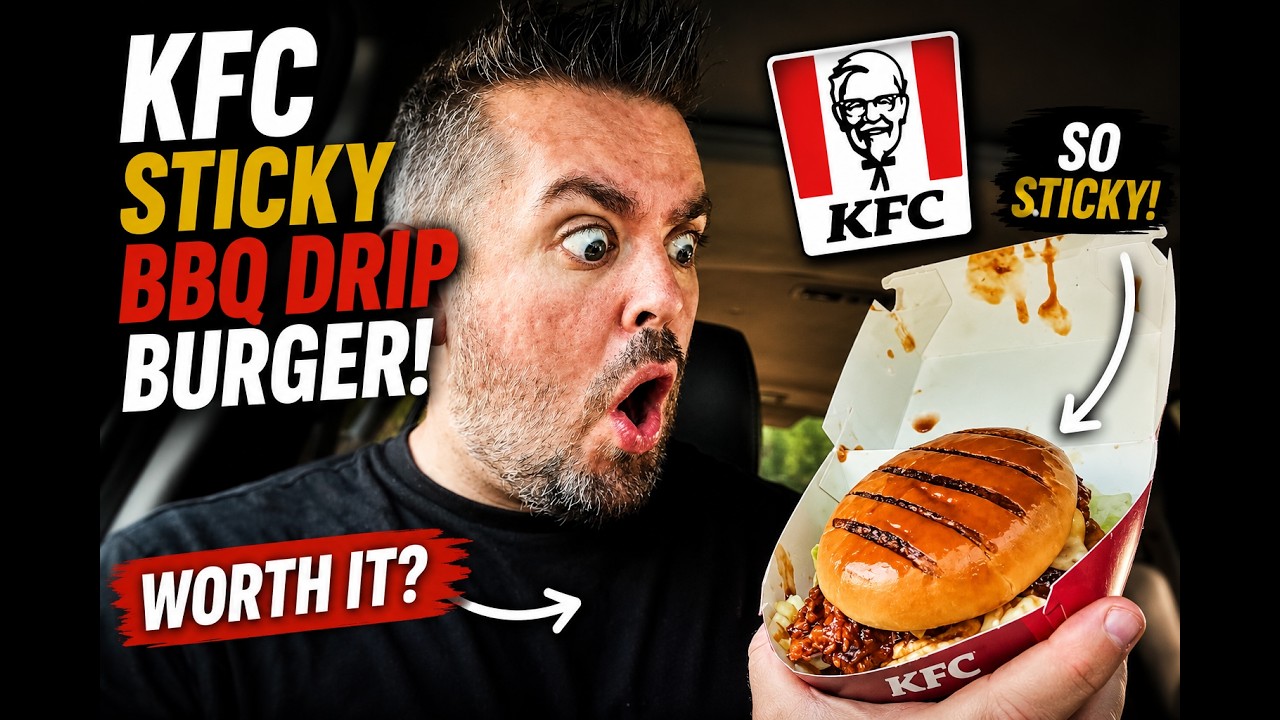 KFC Sticky BBQ Drip Burger Review 🍔 Is This KFC's BEST Burger Yet?