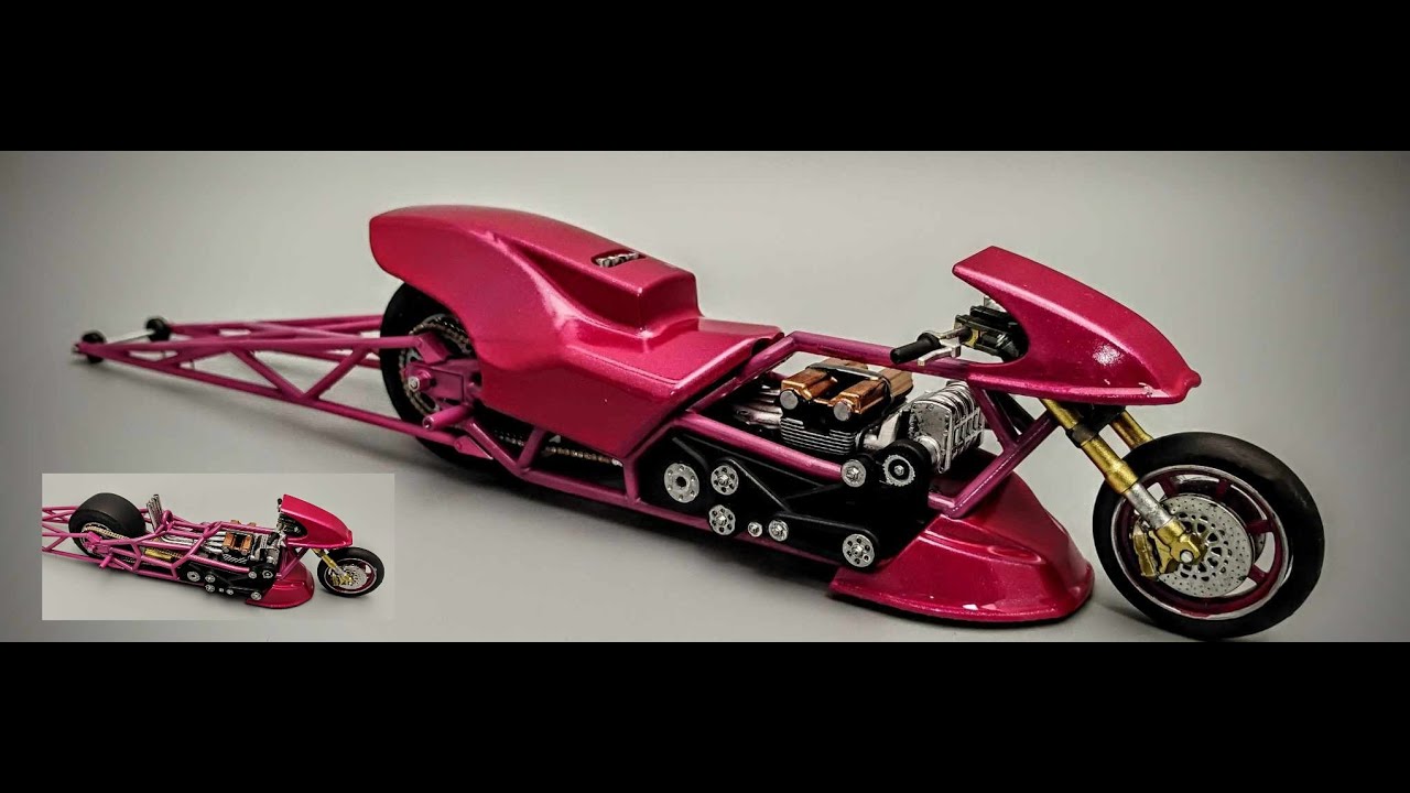 Top Fuel Drag Bike Motorcycle 1/12 Scale Model Kit Build How To Assemble Paint Pin Parts 3d Printed
