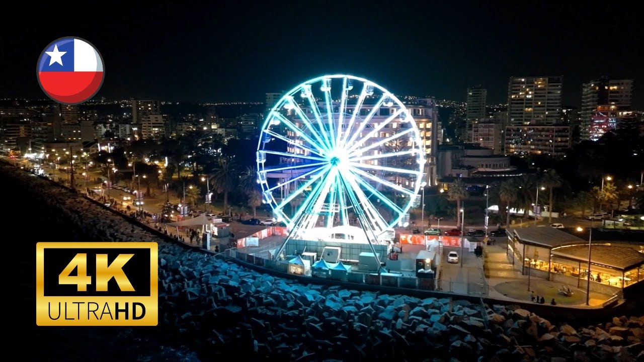 Noches de Viña del Mar 🌙 | Vuelo Drone Modo Nocturno AI