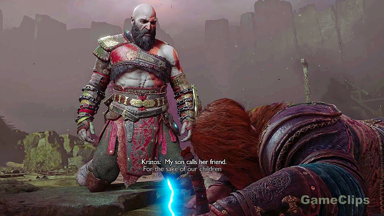 Kratos & Thor Make Peace Scene 4K - God Of War Ragnarok