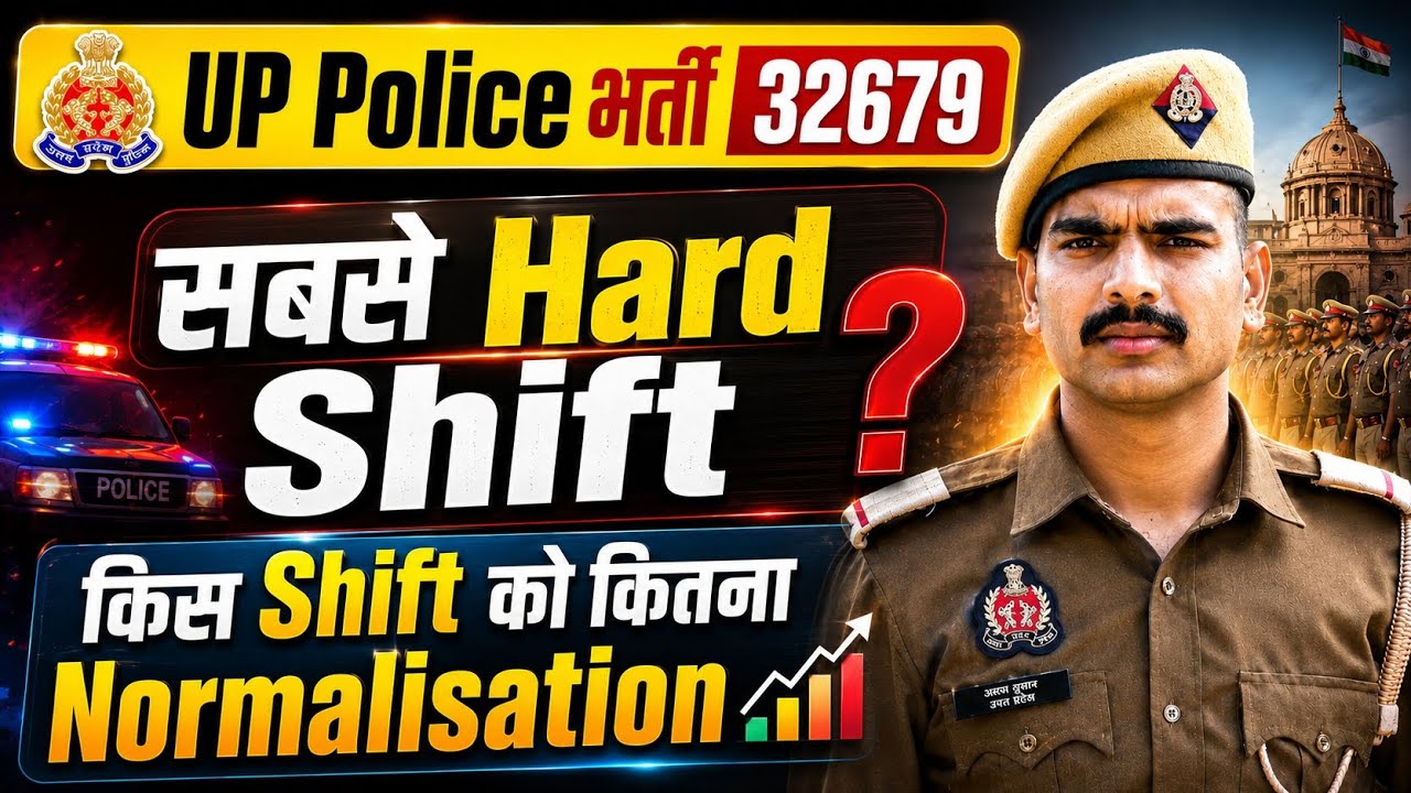 UP Police 2026: सबसे Hard Shift कौन सी रही? 😱 देखिए Shift Wise Normalisation Score
