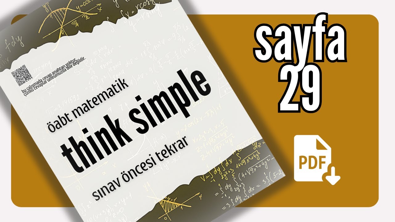 THINK SIMPLE SAYFA 29 / ÇOK DEĞİŞKENLİ FONKSİYONLAR /  ÖABT MATEMATİK TEKRAR (AYT DIŞI)
