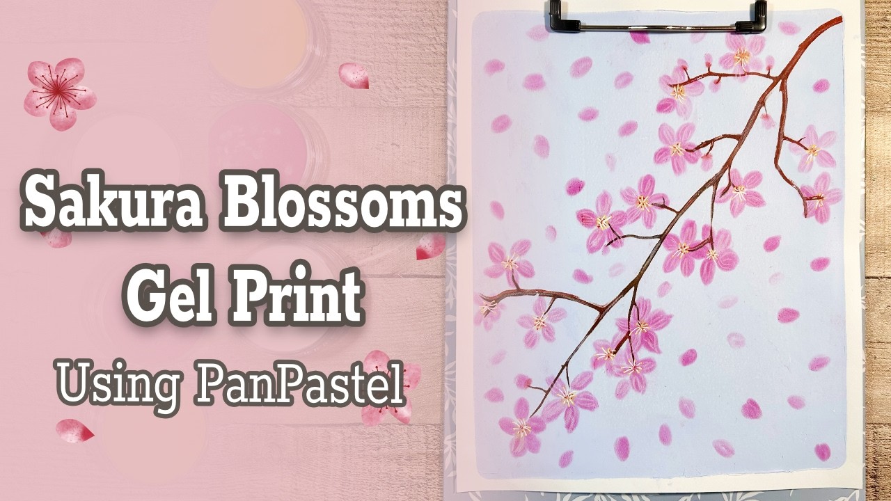 Using PanPastel on Gel plate to Create Sakura Blossoms.