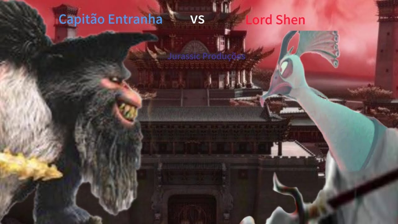 Capitão Entranha vs Lord Shen ( mestre dos mares contra o o Imperador pavão)
