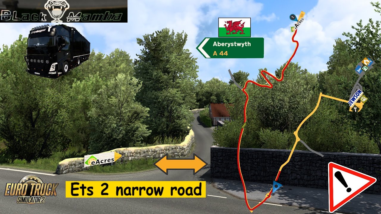 Ets2  narrow road in Aberystwyth / wales : most beautiful roads