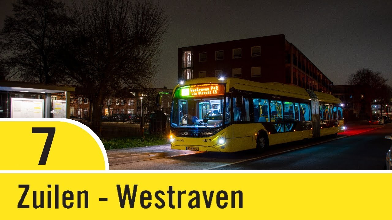[4K] Bustraject | Lijn 7 | Zuilen-Noord - P+R Westraven (Heuliez GX437)