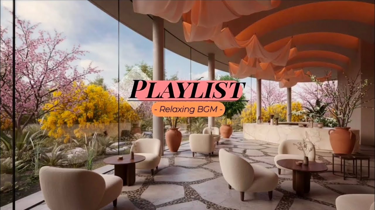 [Playlist] 🌸 만연한 봄 기운의 개나리와 매화가 가득 핀 정원, 카페 라운지의 여유로운 하루 (Lounge & Spring Cafe Vibes) ☕🌿