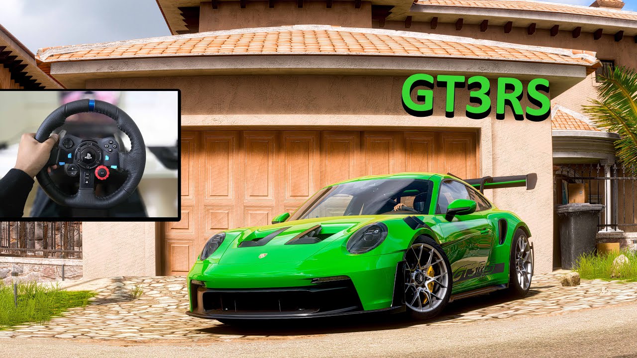 Tuned Porsche 911 GT3 RS - Forza Horizon 5 | Steering wheel gameplay