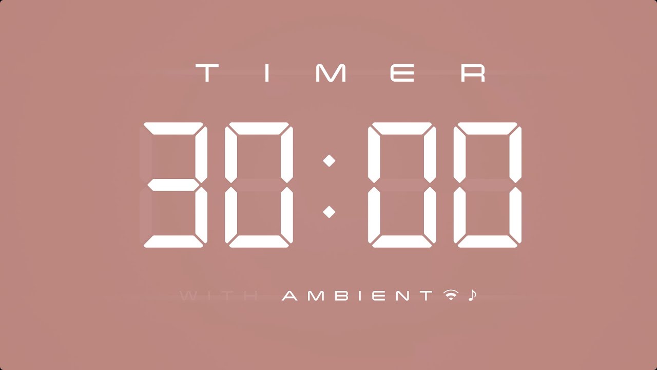 30 Minute Countdown Timer 🎶 Digital Clock with Ambient Music & Simple Beeps 🤎