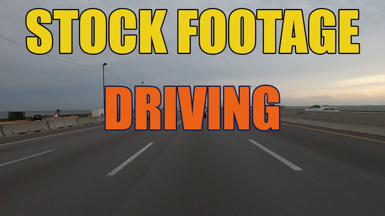 Driving Green Screen Background Plate - Tampa, Howard Franklin Bridge, Highway. Rear view