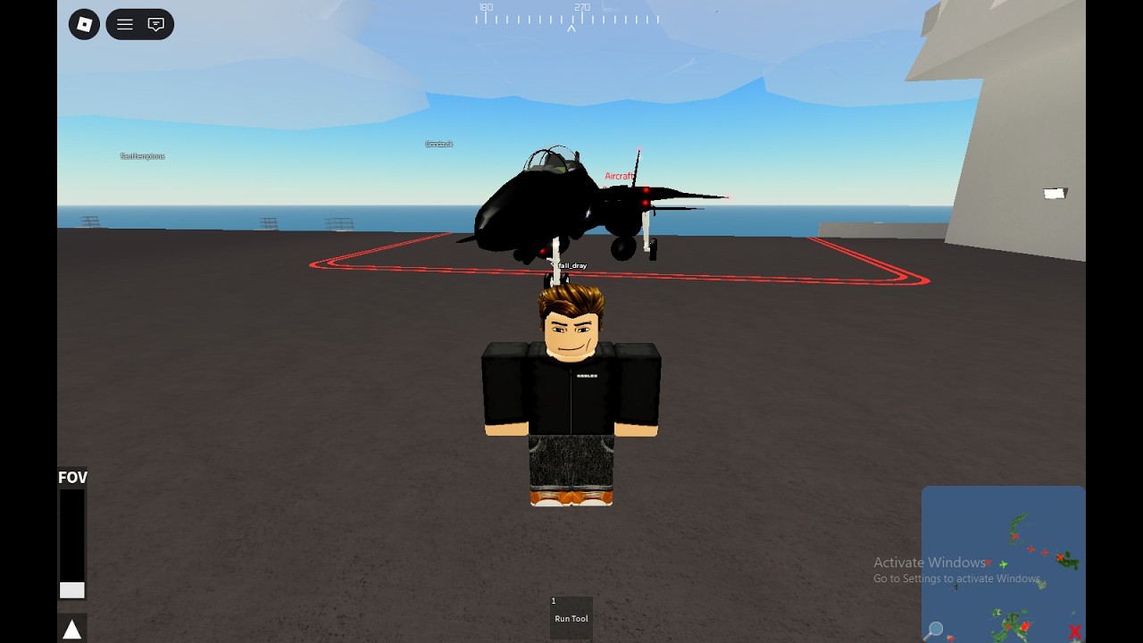 Trying flying a plane in roblox