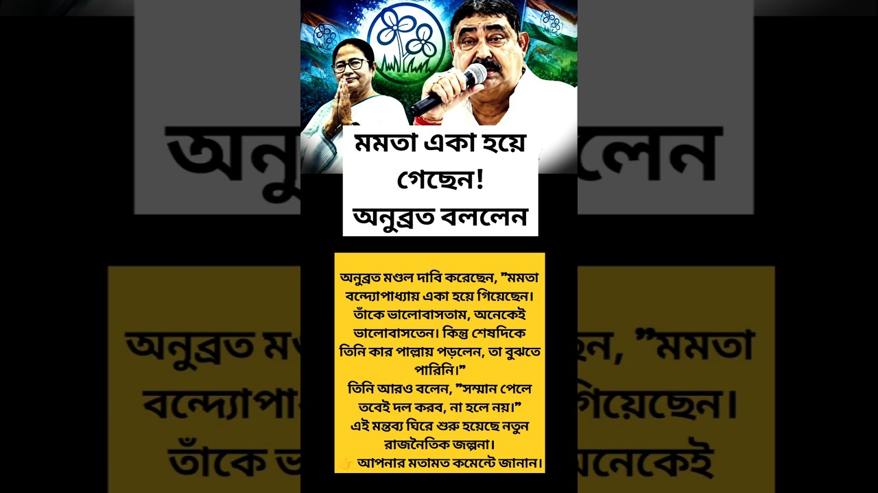 Anubrata Mondal's Explosive Statement! Mamata Banerjee Is Alone Now | Political Storm in West Bengal
