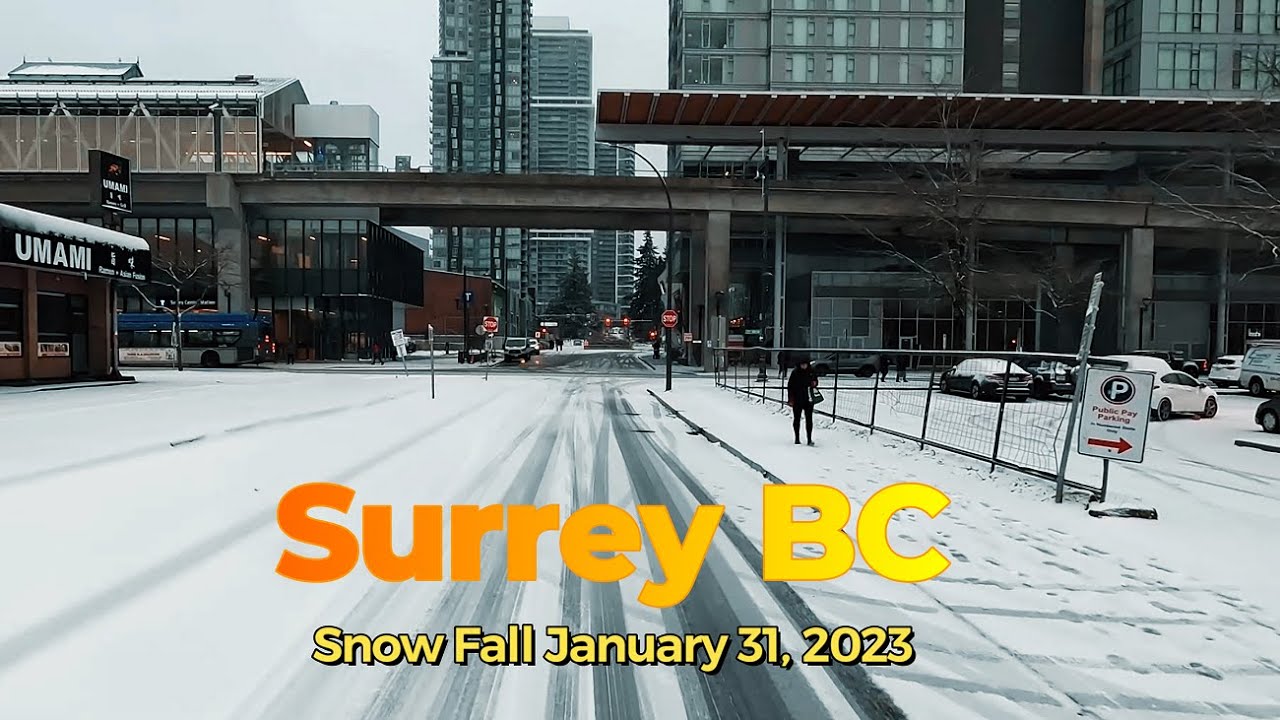 Surrey BC Canada Driving in the Snow 2023
