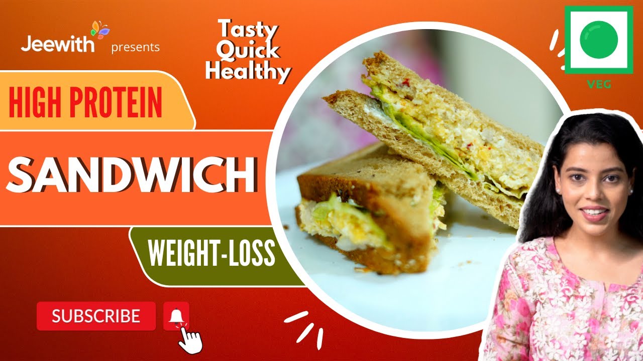 High Protein Veg Sandwich Recipe |  Healthy Sandwich For Weight Loss-Paneer and Chickpea Sandwich |