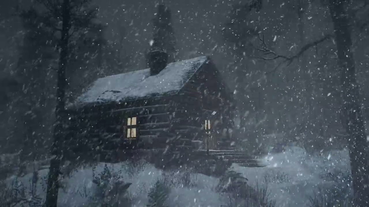 Blizzard Outside, Warm Light Inside 🌨️ | Cozy Cabin Sleep Sounds | Cabin Haze