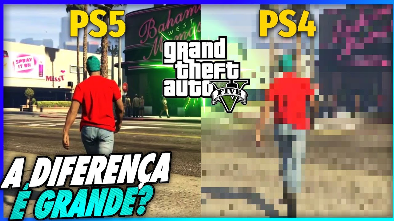 COMPARANDO GTA 5 PS4 X PS5 - TEM DIFEREN&Ccedil;A MESMO?