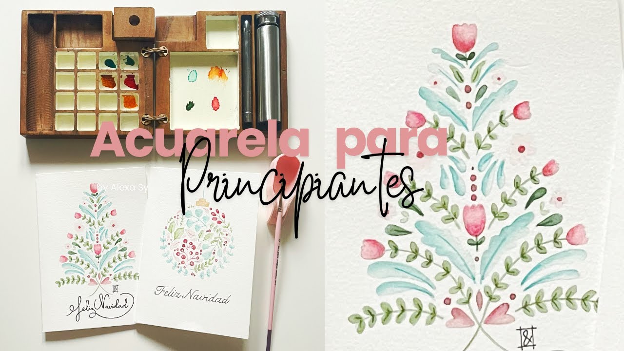 Pinta 🎨 una postal de Navidad con acuarela, muy fácil!!! PDF gratis