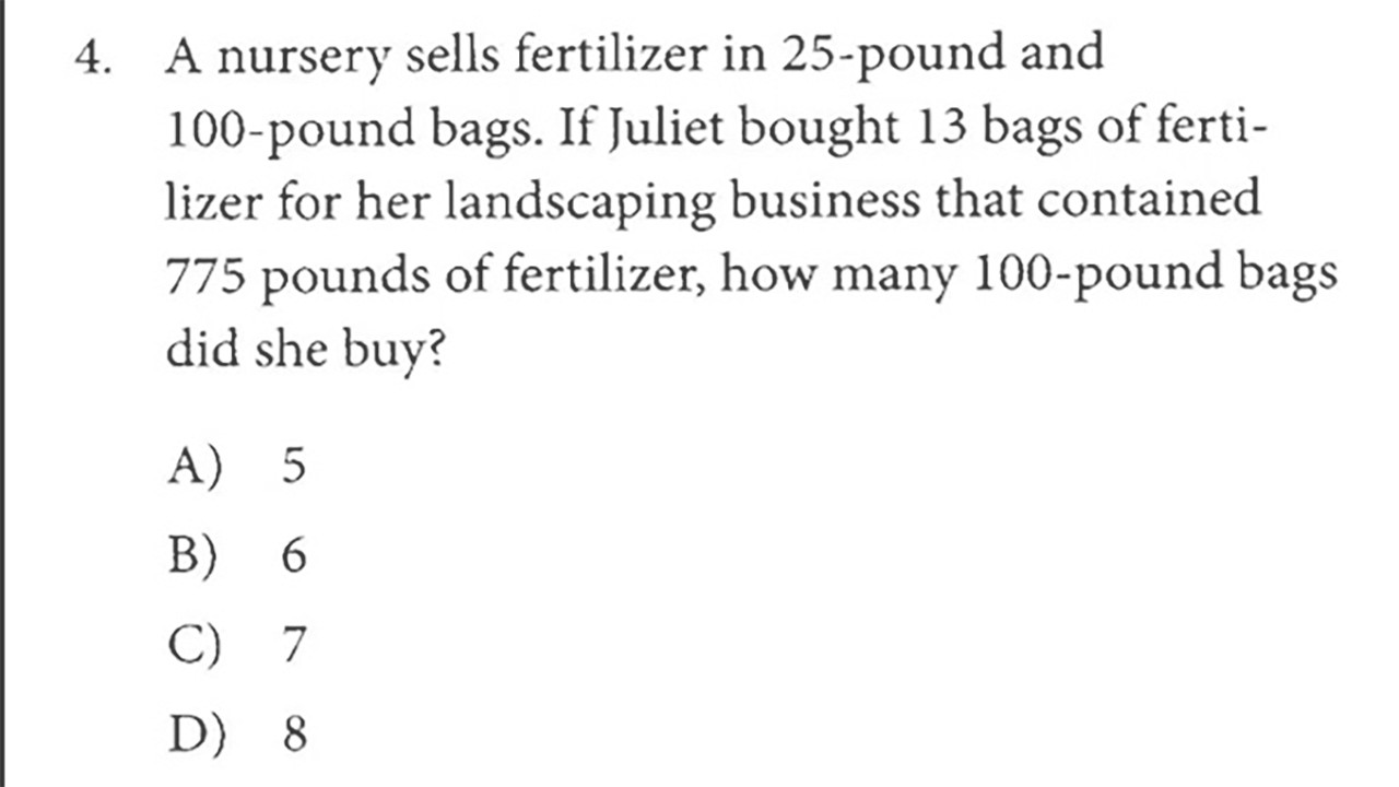 SAT Math Prep 3 Systems of Linear Equations Q4