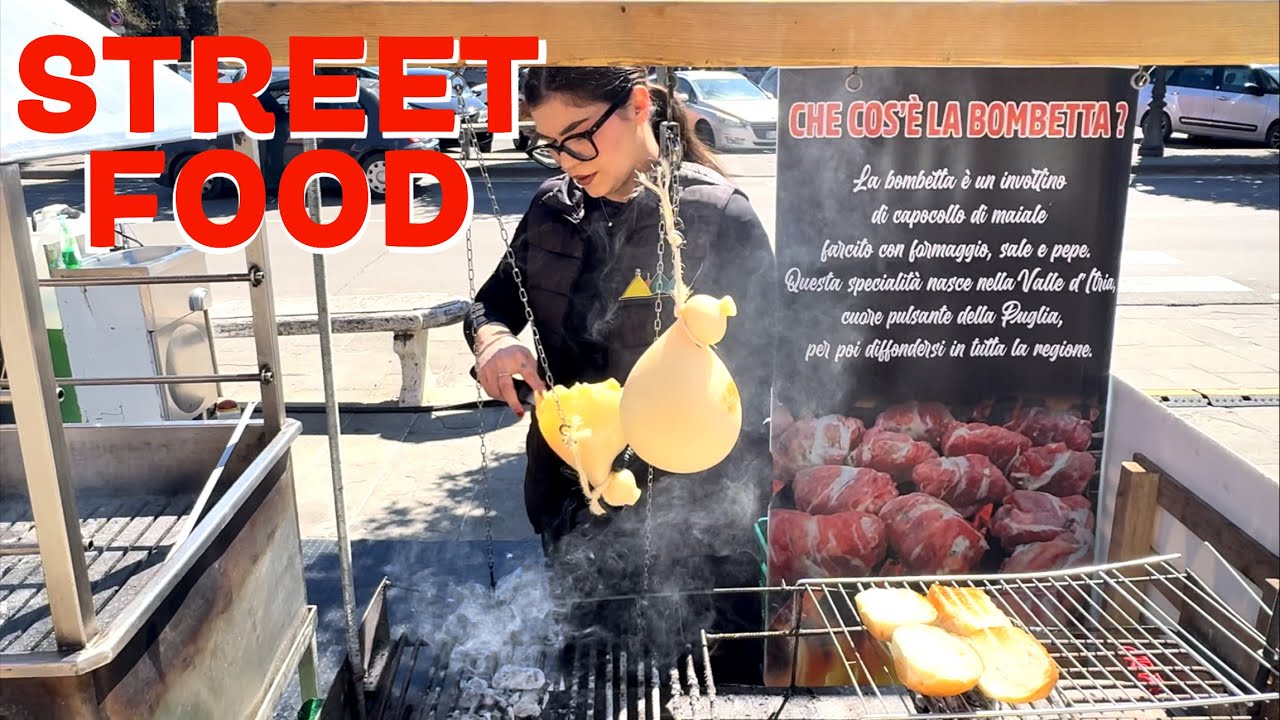 Meat Rolls - Hanged Caciocavallo Cheese | Street Food in Italy