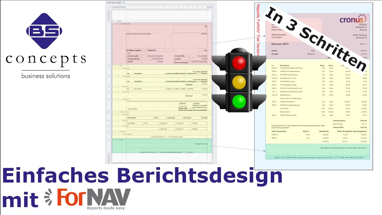 Einfaches Berichtsdesign mit ForNAV