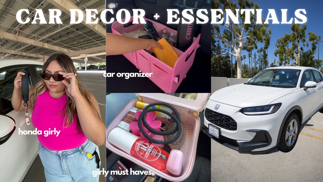 NEW CAR DECORATION + ESSENTIALS | 🐚💗🫧🧺🎀
