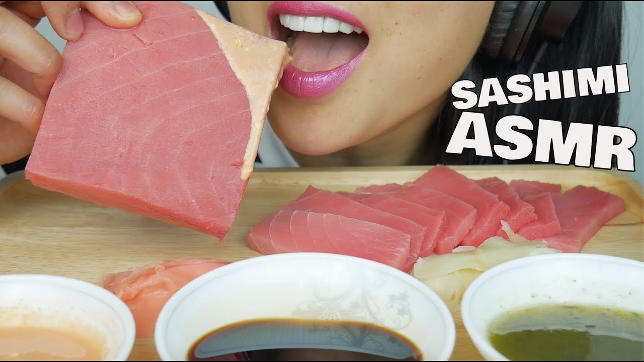ASMR TUNA SASHIMI with SPICY MAYO & SEAFOOD SAUCE (EXTREME EATING SOUNDS) NO TALKING | SAS-ASMR