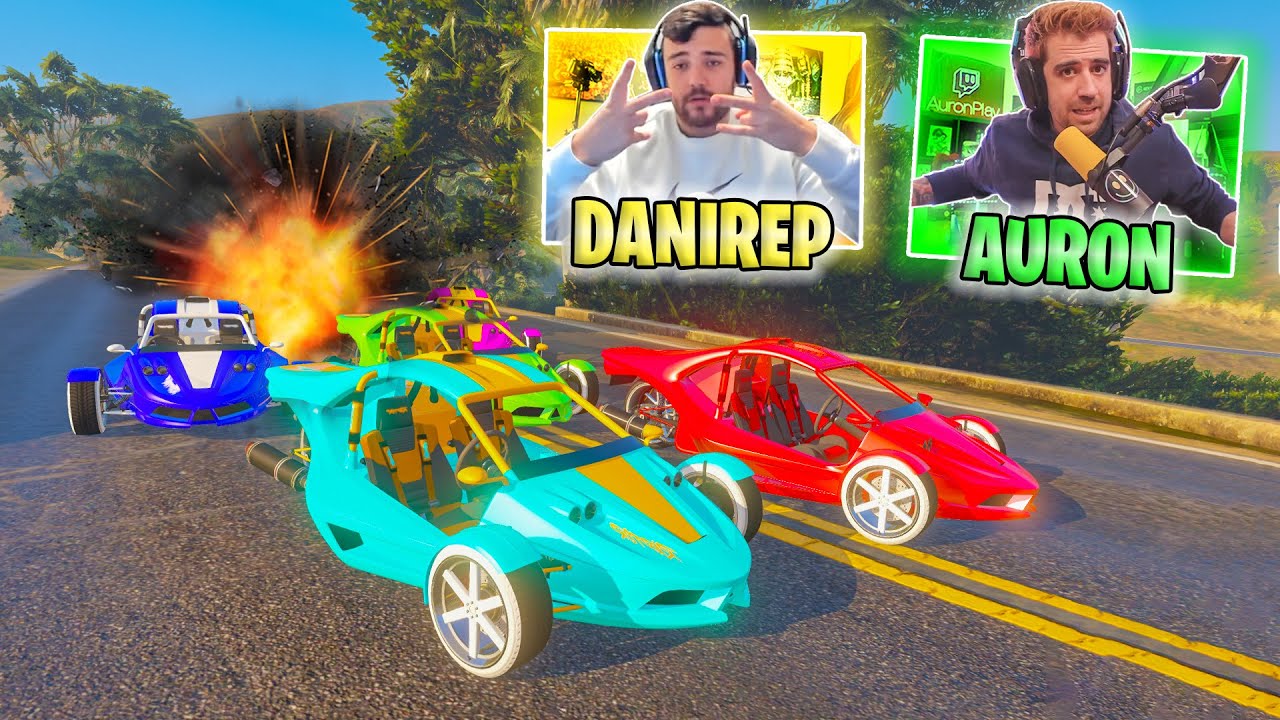 CARRERA ÉPICA! CON AURONPLAY Y AMIGOS! MI MEJOR ADELANTAMIENTO!! - GTA V ONLINE