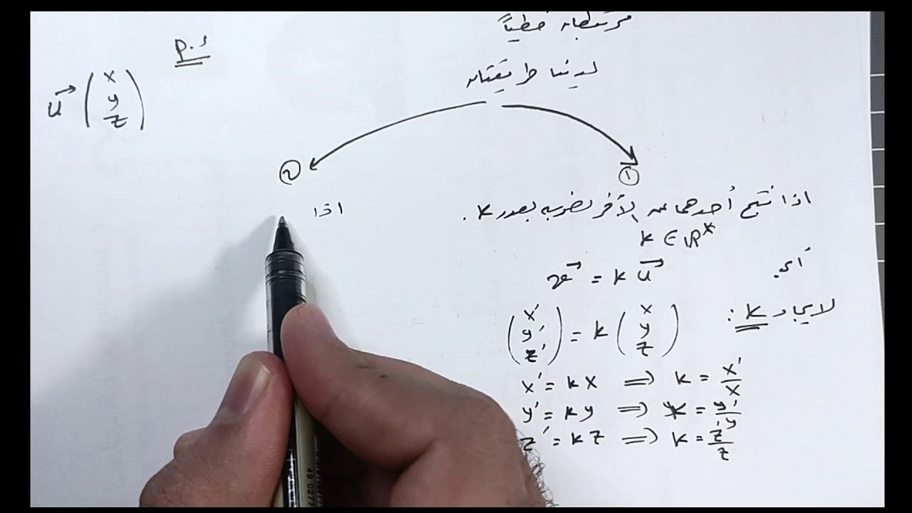 6) الارتباط الخطّي لشعاعين ( أشعة - بكالوريا ) .