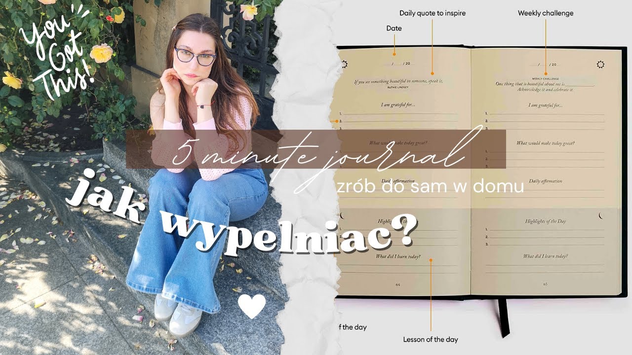 5 minutowy dziennik 📖 | tutorial jak zrobić go w domu i wypełnić Five Minute Journal 📓