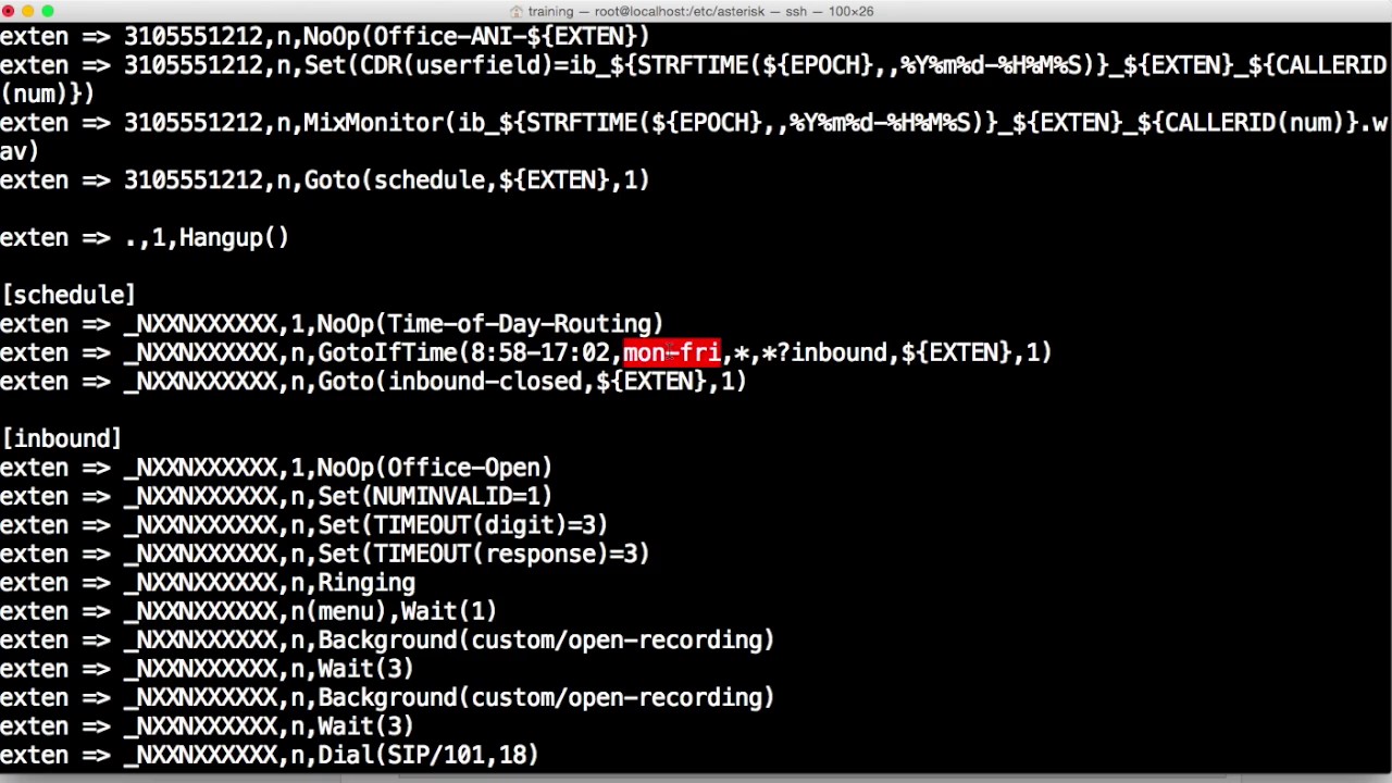 005 Lab 5 Part 4 Customizing the extensions conf configuration file for your server